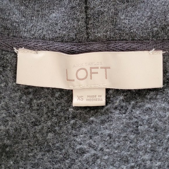 Ann Taylor Loft Gray Hooded Cardigan Knit Jacket - Picture 10 of 11